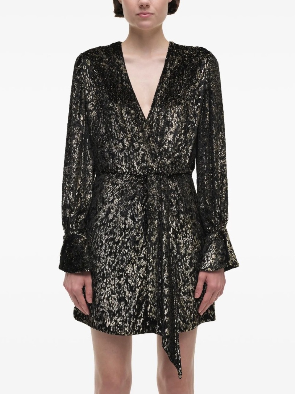 NWT Simkhai Black and Gold Wrap Dress